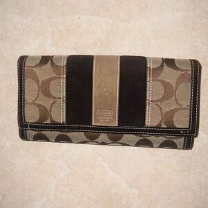 Coach vintage signature logo brown wallet